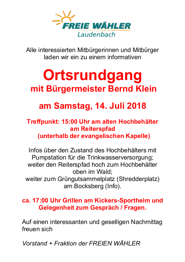 Ortsrundgang 2018 07 14 Aushang